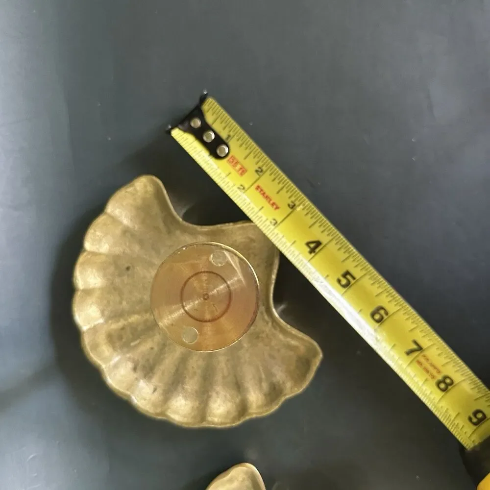 VTG Solid Brass Clam Shell Curtain Tiebacks Holdbacks Drapery Hardware Pair